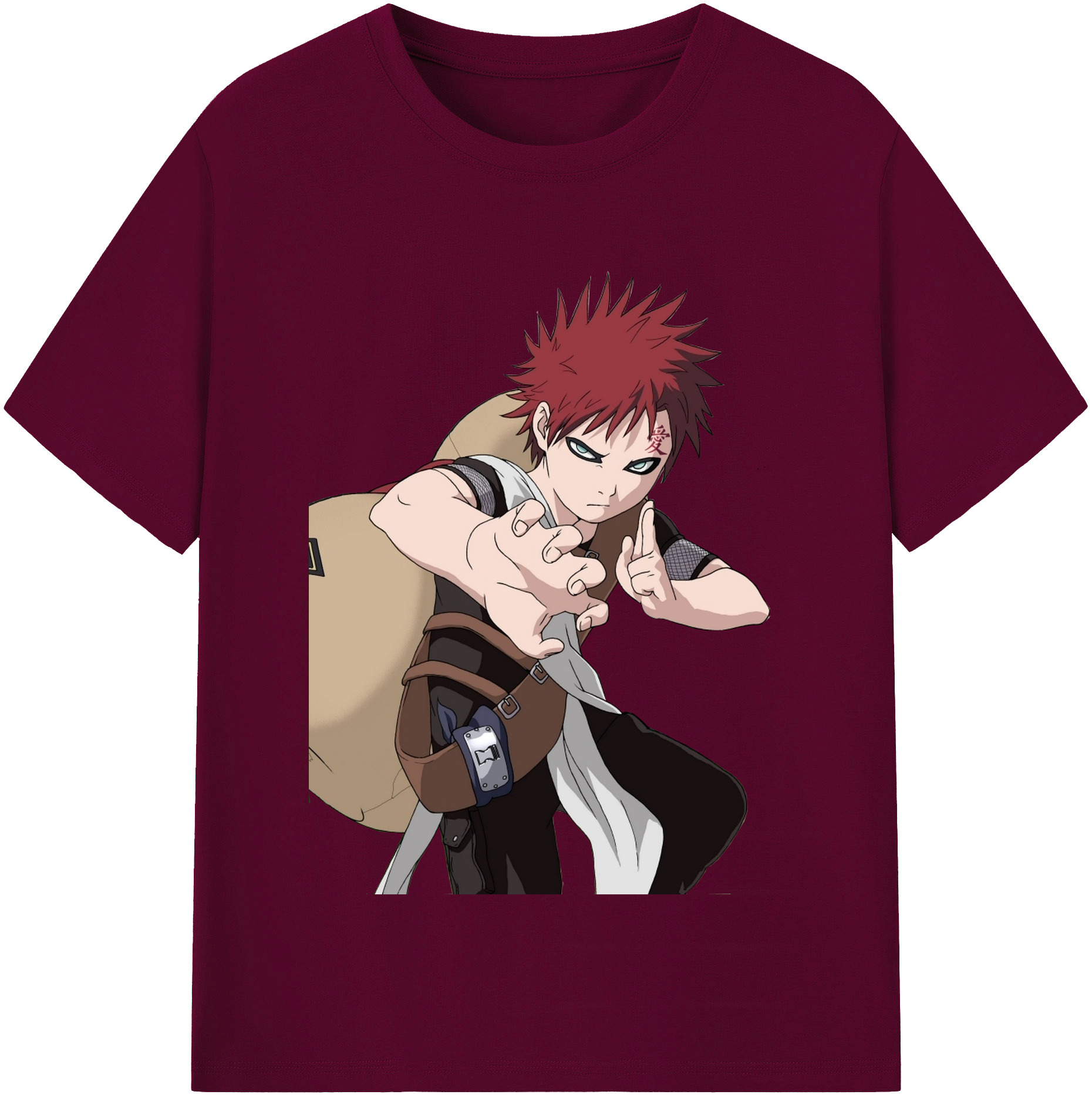 （画像用） NARUTO -ナルト- ガアラ Gaara レディースカジュアルプリントTシャツ（綿100％）